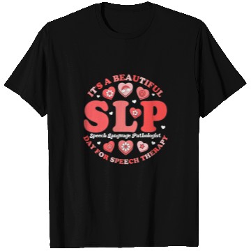 Discover SLP Speech Therapy Pathologist Crew Groovy Valentines Hearts T-Shirts