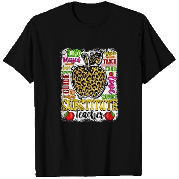 Discover Substitute Teacher Leopard Funny Back To School Teaching T-Shirts