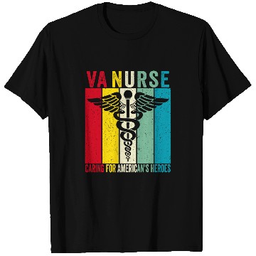 Discover VA nurses Caring For Americans Heroes Retro Vintage T-Shirts
