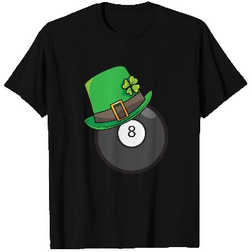 Discover Fun St Patricks Day Billiard Lucky Pool Player 8 Ball T-Shirts