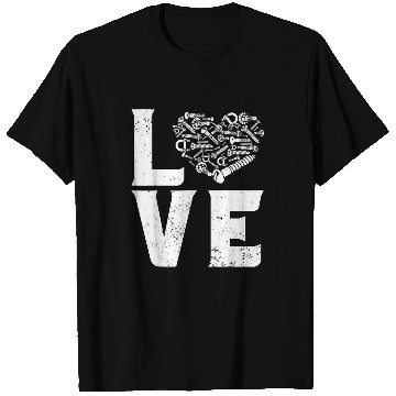 Discover LOVE Auto Mechanic Car mechanical engineer Garage Guy T-Shirts