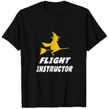 Discover Flight Instructor Witch Flying Fly Halloween Funny Pilot T-Shirts