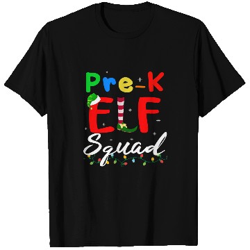 Discover PreK ELF Squad Funny Christmas ELF Teacher Student Matching T-Shirts