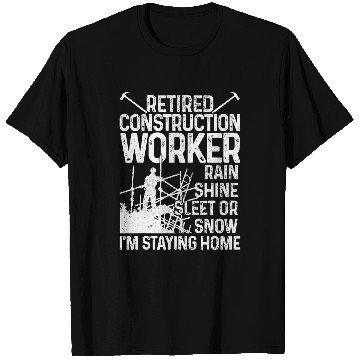 Discover Mens Retired Construction Worker Funny vintages Retirement 1 T-Shirts
