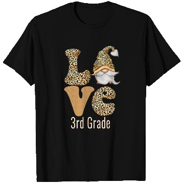 Discover Love 3rd Grade Leopard Gnome Third Grade Teacher T-Shirts