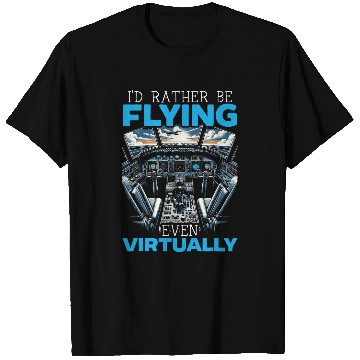 Discover Flight Simulator Aviation Console Pilot Flight Simulation 4 T-Shirts