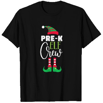 Discover PreK Elf Crew Christmas Matching PJs Teacher Student T-Shirts