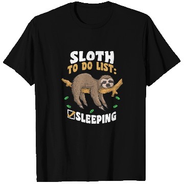 Discover Sloth Sleeping To Do List Funny Lazy Sloth T-Shirts