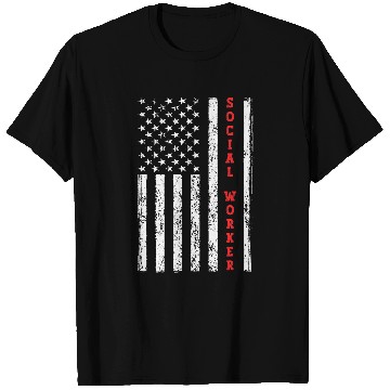 Discover Social Worker American flag patriotic Independence day T-Shirts
