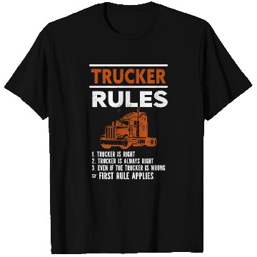 Discover Trucker Rules Design for a Truck Driver 2 T-Shirts