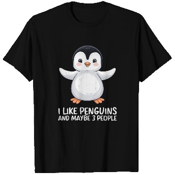 Discover I Like Penguins Maybe 3 People T-Shirts