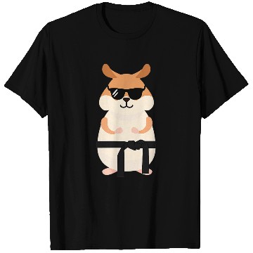 Discover Funny Hamster Wearing Sunglasses Doing Karate T-Shirts