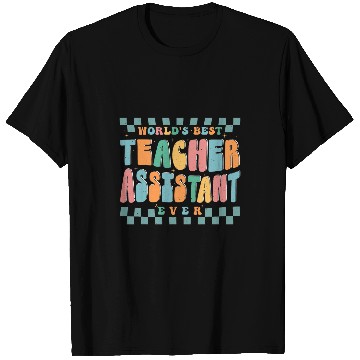 Discover Worlds bests Teacher Assistant School goovy colorful T-Shirts
