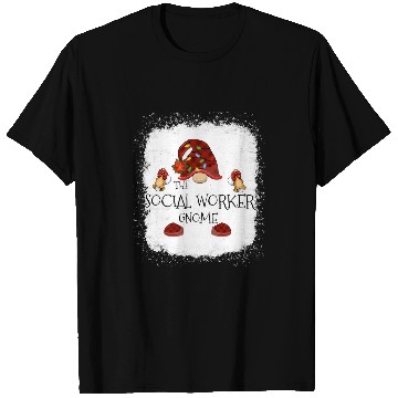 Discover mb Social Worker Gnome Christmas Light Bleache T-Shirts