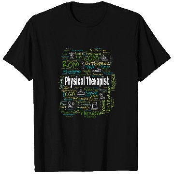Discover Physical Therapist Terminology Cloud Design Physical Therapy T-Shirts