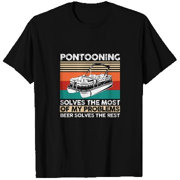 Discover Mens Pontooning Beer solve problems Pontooning T-Shirts