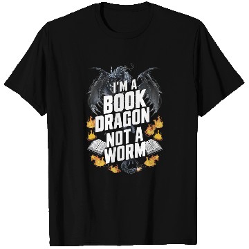 Discover Im A Book Dragon Not A Worm Funny Books lover T-Shirts