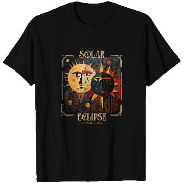Discover Solar Eclipse America October 14 Abstract Art T-Shirts