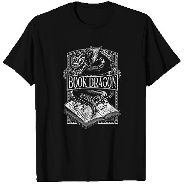 Discover Book Dragon Reading Lover Distressed T-Shirts