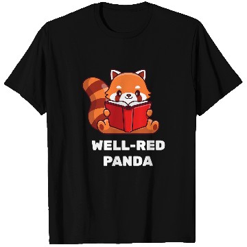Discover Funny Reading Red Panda Book Lover Nerd Gift T-Shirts