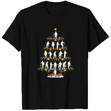 Discover xmass lighting santa construction worker christmas tree T-Shirts