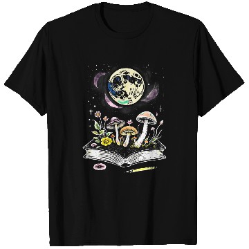Discover Cottagecore Mushrooms Moon Book Reader T-Shirts