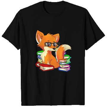 Discover Funny Nerdy Fox Animal Bookworm Reading Book Lovers T-Shirts