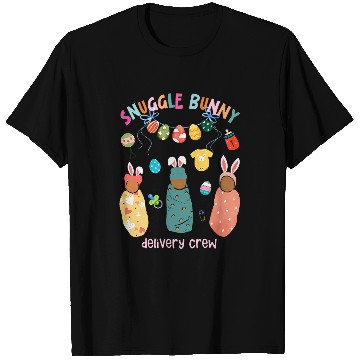 Discover Snuggle Bunny Delivery Crew Happy Easter Day LD nurses T-Shirts