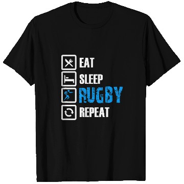 Discover Funny Rugby Eat Sleep Rugby Repeat T-Shirts