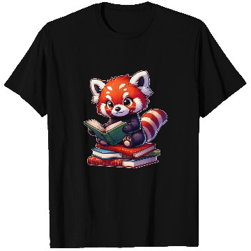 Discover Funny red panda reading Bookworm Book Lovers T-Shirts