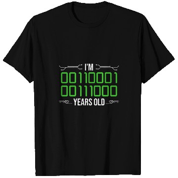 Discover Im 18 years Old in Binary Code Programmer Developer T-Shirts