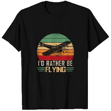 Discover vintages Distressed Id Rather Be Flying Funny Airplane Pilot T-Shirts