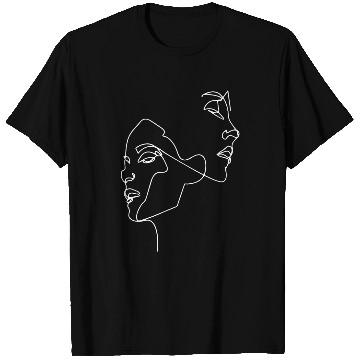 Discover mannered Line Faces Abstract Aesthetic Art T-Shirts