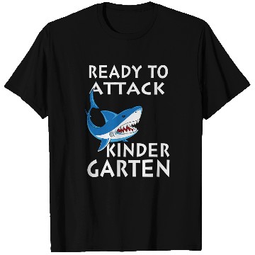 Discover Ready Attack Kindergarten Back School Student Teacher shark T-Shirts