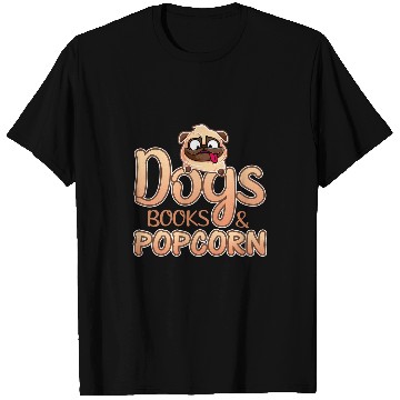 Discover Book Lover Dogs Books and Popcorn T-Shirts