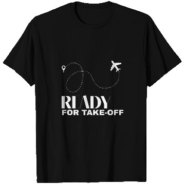 Discover Ready for takeoff airplane route map flight T-Shirts