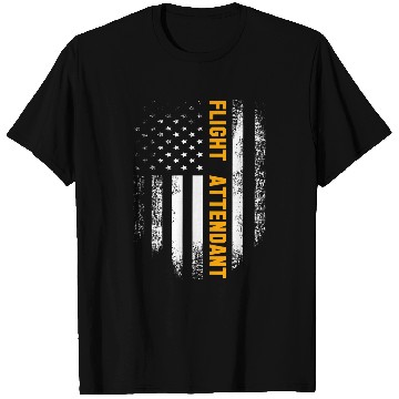 Discover vintages Flight Attendant With American Flag Pilot T-Shirts