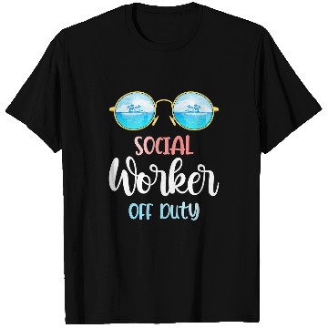 Discover Social Worker Off Duty Sunglasses Summer Vacation T-Shirts