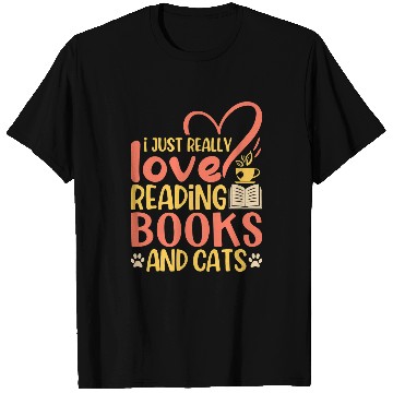 Discover Book Lover Quote Cat Lover Pun Book Reading Text Design T-Shirts