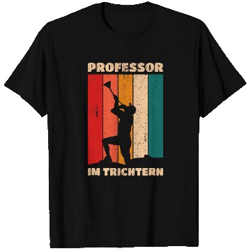 Discover Professor in funnel beer drinking beer bong beer slide T-Shirts