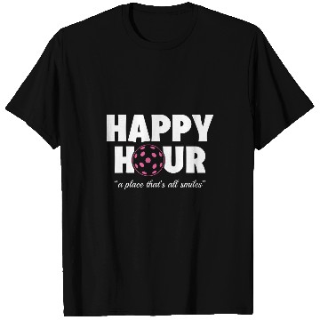 Discover Funny Pickleball Happy Hour Pink T-Shirts