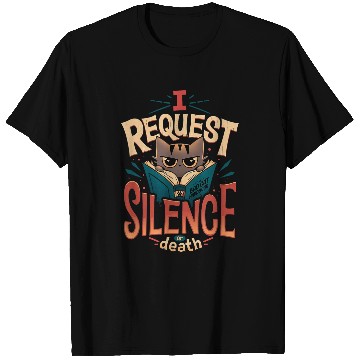 Discover Cute Cat Lover Reading Book In Silence Groovy Book T-Shirts