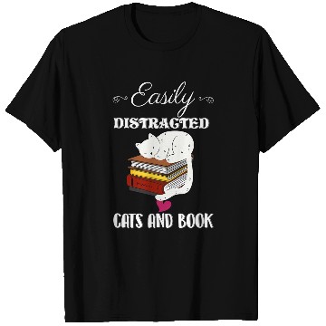 Discover Cute Cats And Books Funny Cat Lovers T-Shirts
