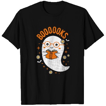Discover cute ghosts book reading teacher school halloween 1 T-Shirts