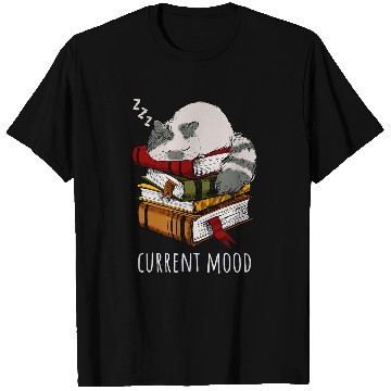 Discover Current mood funny cat sleep and books T-Shirts