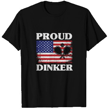 Discover Funny Pickleball Paddle Ball Player Lovers Pride USA Flag 2 T-Shirts