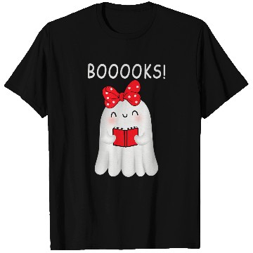 Discover Cute ghosts Book Reading Halloween Teacher Funny Booooks T-Shirts