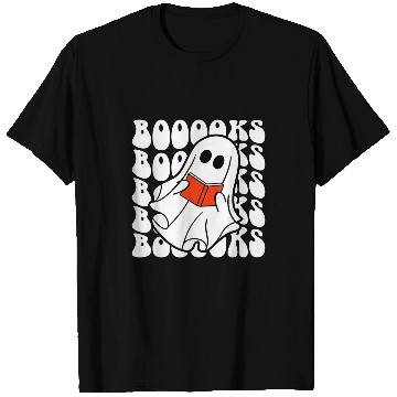 Discover Cute ghosts Book Reading Teacher School Funny Halloween 1 7 T-Shirts
