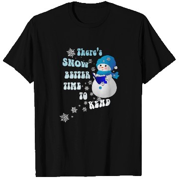 Discover Book Lover Snowflakes Pattern Snowy Reader Snowmen T-Shirts