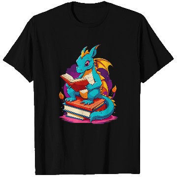 Discover Dragon Reading A Book Cute Dragon Lover Book Reader 1 T-Shirts